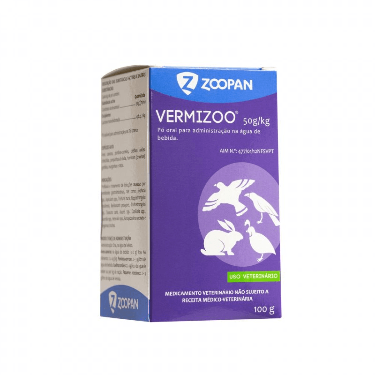Zoopan Vermizoo Pó Aves 100g