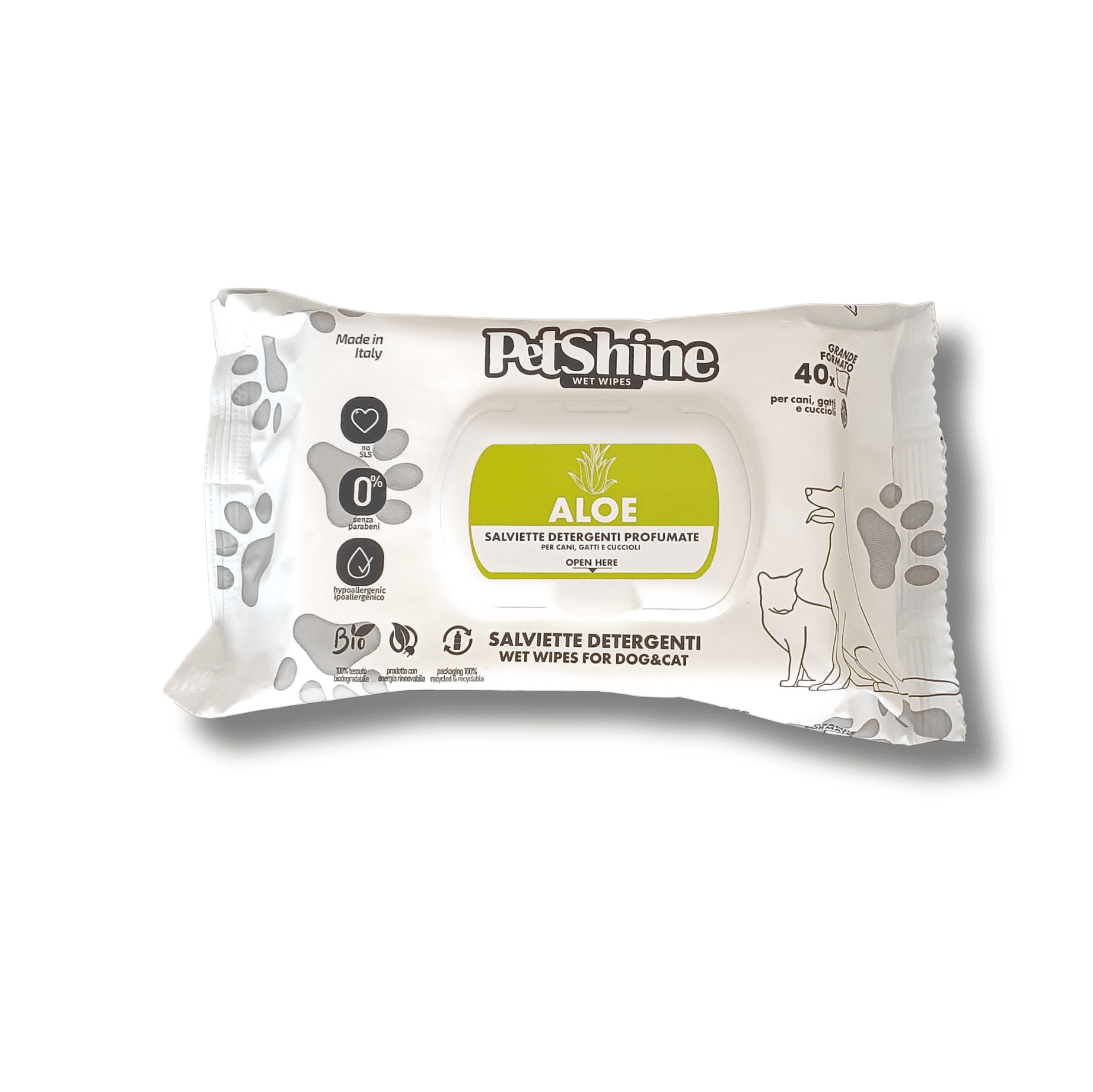 Petshine Toalhitas Alóe Vera 40 Toalhitas