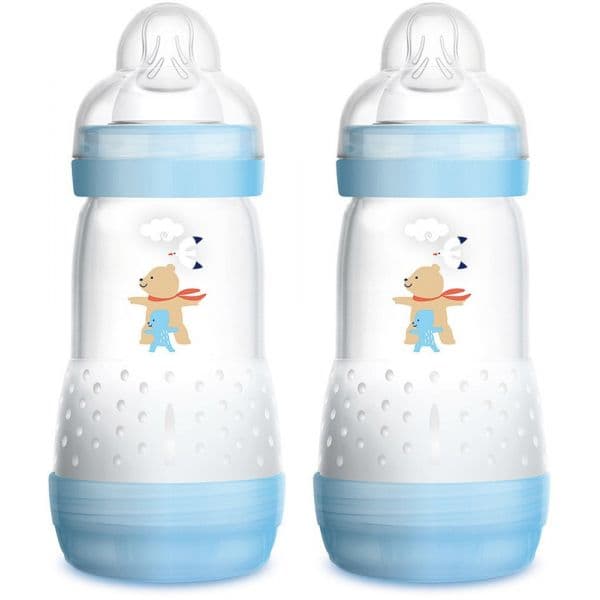 MAM Biberão Anticólicas 2uds 0M+ 260ml Azul