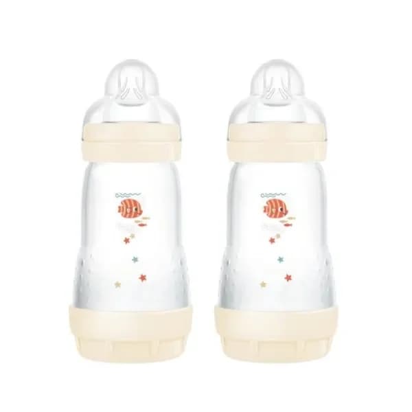 Mam Conjunto de 2 Biberões Anti-Cólicas Easy Start +2m 260 ml Focas/Gaivota - MAM6609511/A139