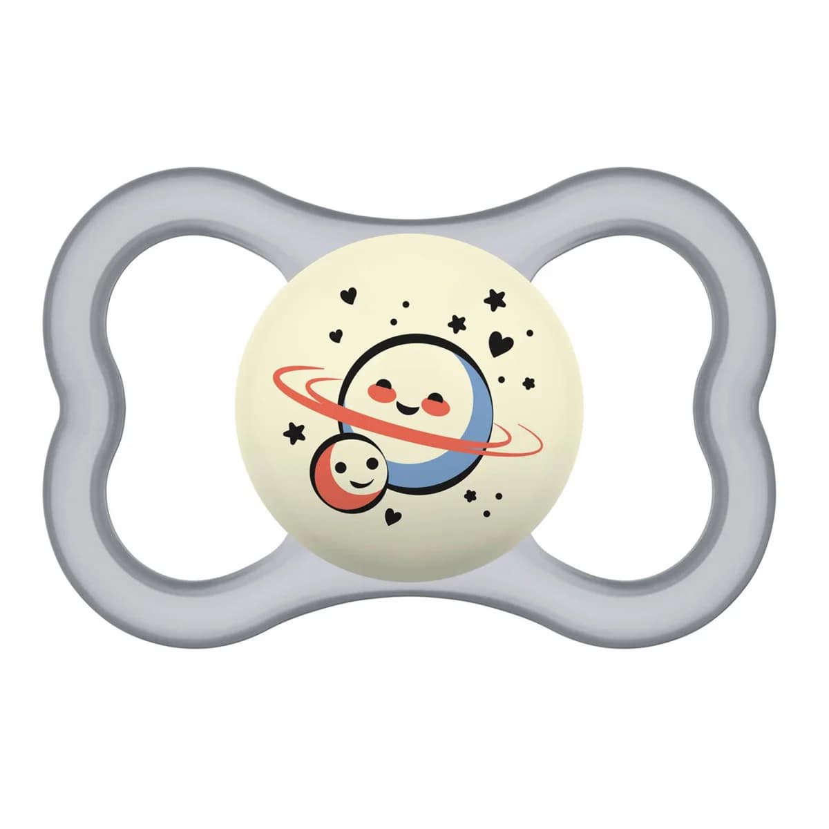 Mam Chupeta Supreme Night Silicone Planetas Branco +6M