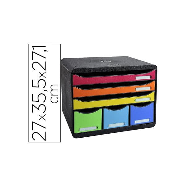 Exacompta Bloco Classificador Iderama Arlequin 6 Gavetas Multicores 270X355X271 mm - OFF153689CE