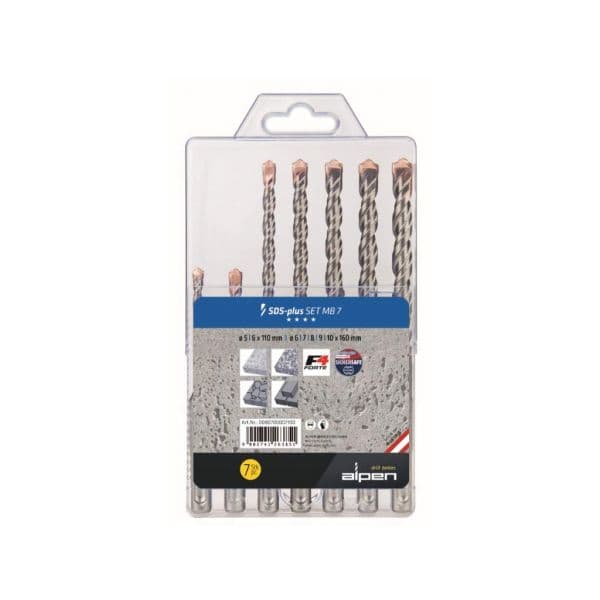 Alpen-Maykestag Broca SDS-plus F4 MB7 5-6x110/6-7-8-9-10x160 para Betão