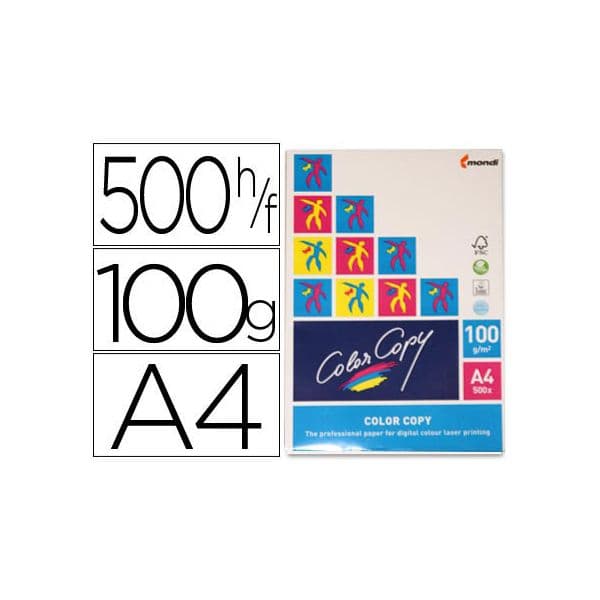 Mondi Resma 500 Fls Papel A4 Laser Color Copy 100g Brilhante - A4-29844