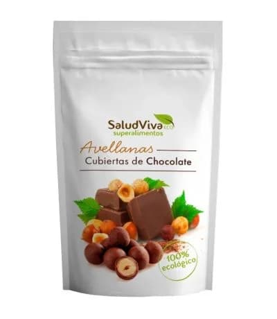 Avellanas recubiertas de chocolate ecológico, 100 g, Salud Viva