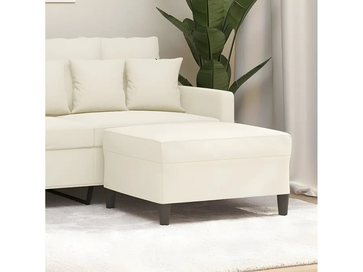 Apoio de pés 70x55x41 cm veludo cor creme PT108046