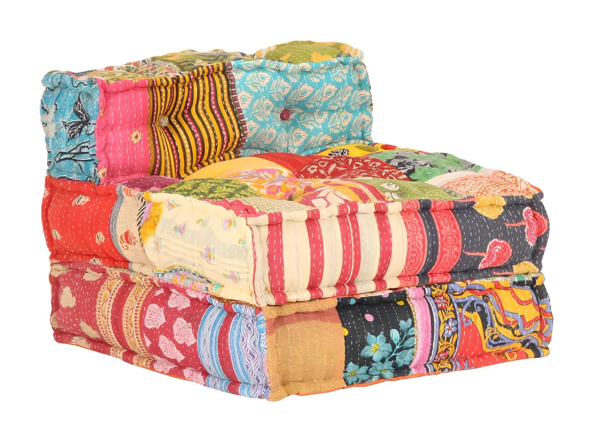Pufe modular tecido em retalhos PT413184