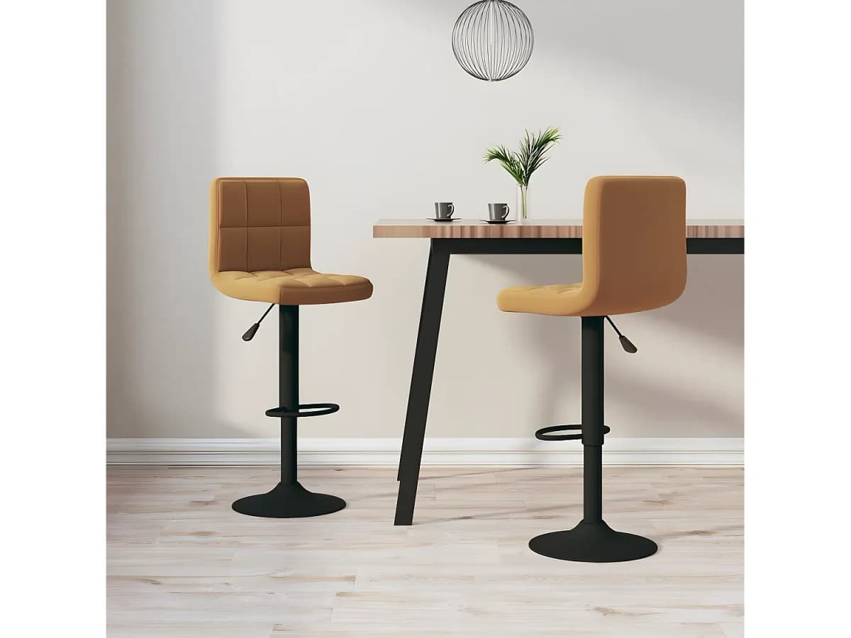 Bancos de bar 2 pcs veludo castanho PT674039