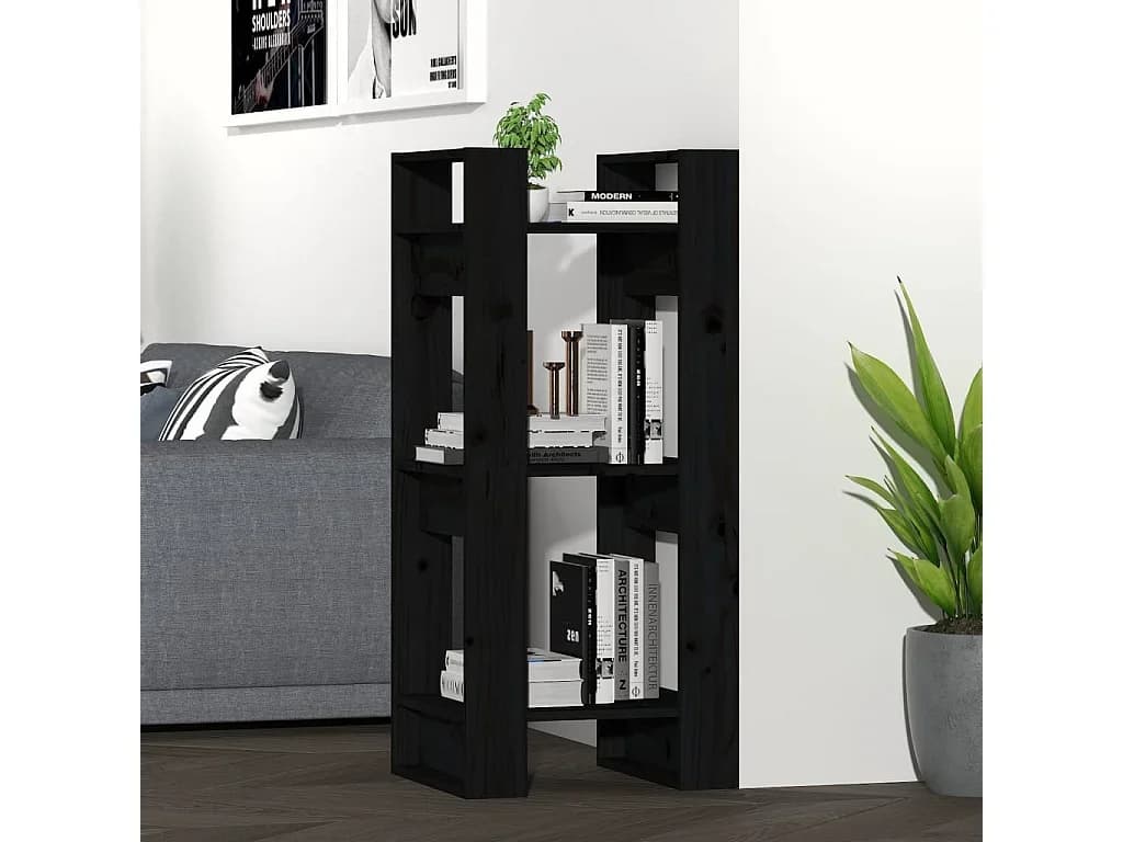 Estante/divisória 41x35x91 cm pinho maciço preto PT805625