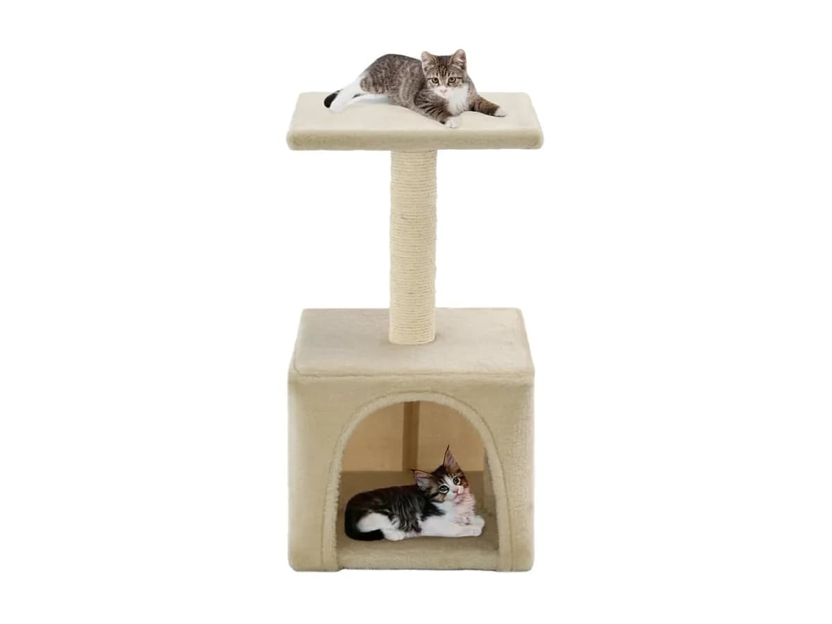 Árvore para gatos c/ postes arranhadores sisal 55 cm bege PT791523