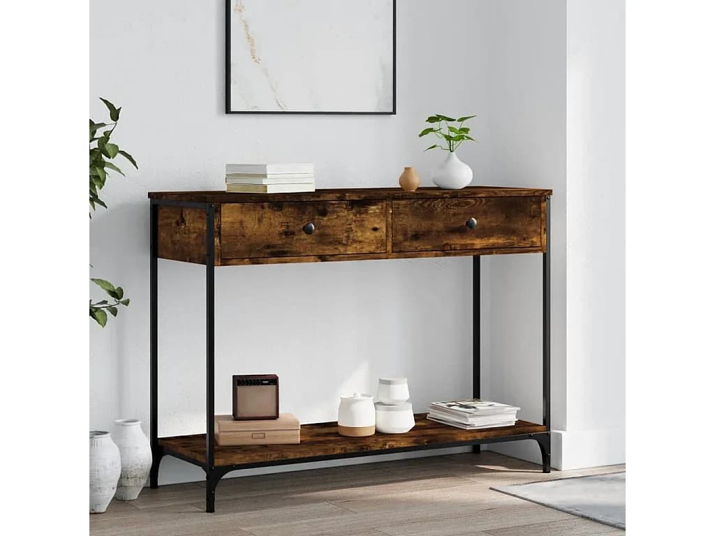 Mesa consola 100x34,5x75cm derivados de madeira carvalho fumado PT319334
