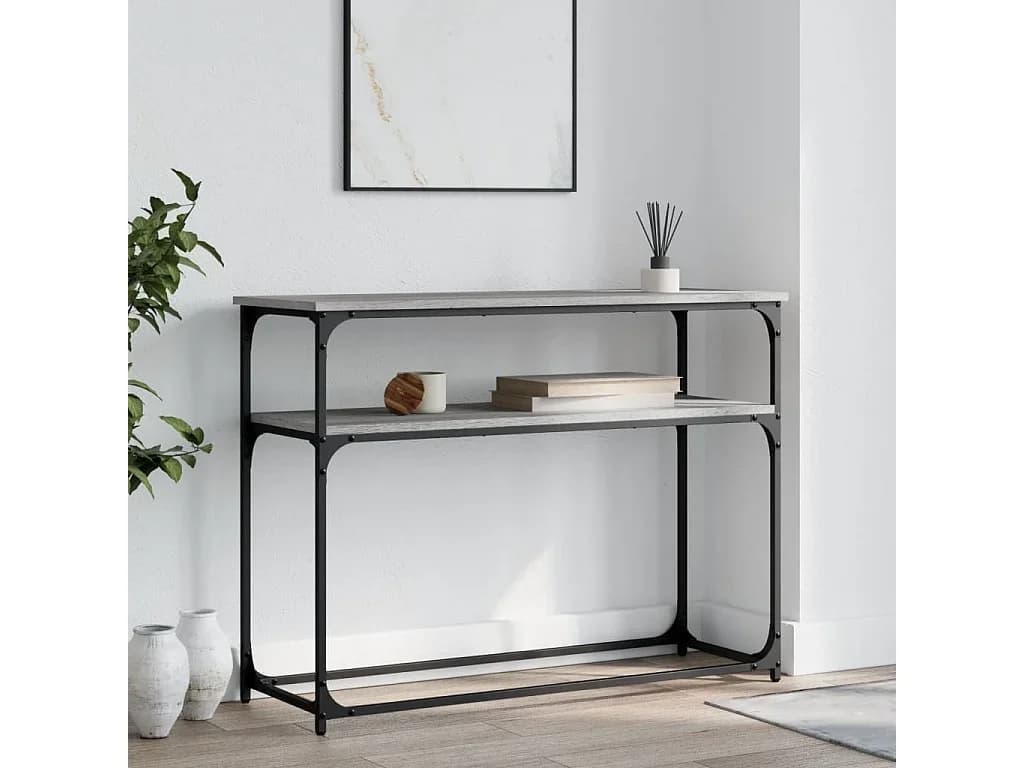 Mesa consola 100x35,5x75cm derivados de madeira cinzento sonoma PT723492