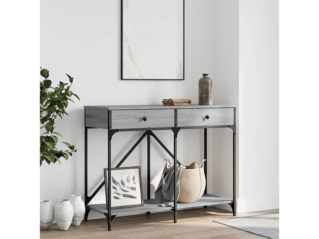 Mesa consola 100x39x78,5 cm derivados madeira cinzento sonoma PT476749