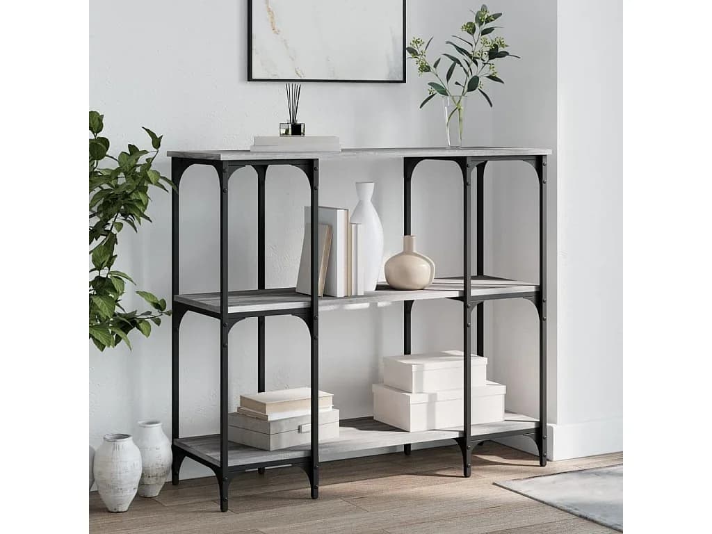 Mesa consola 102x35x90 cm derivados de madeira cinzento sonoma PT118680