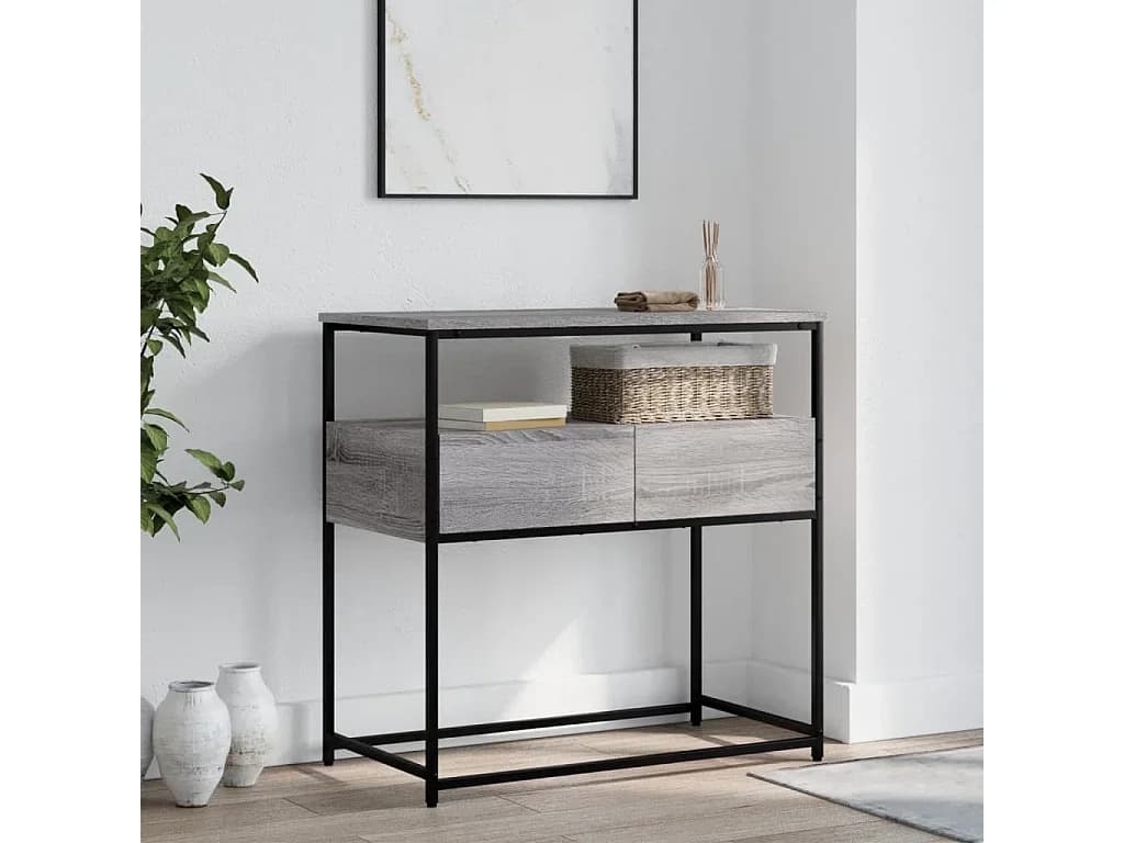 Mesa consola 75x40x75 cm derivados de madeira cinzento sonoma PT114420