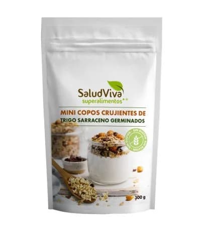 Mini copos crujientes de trigo sarraceno germinado, 300 g, Salud Viva