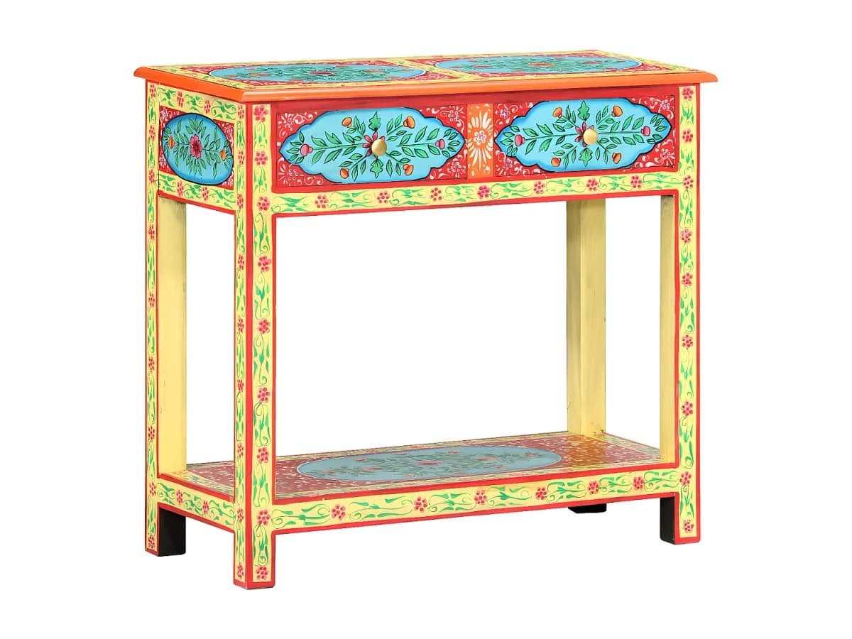 Mesa consola pintada à mão 80x35x75 cm mangueira maciça PT869575