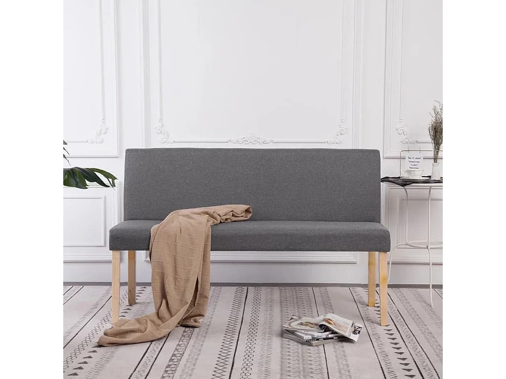 Banco 139,5 cm poliéster cinzento-claro PT359637