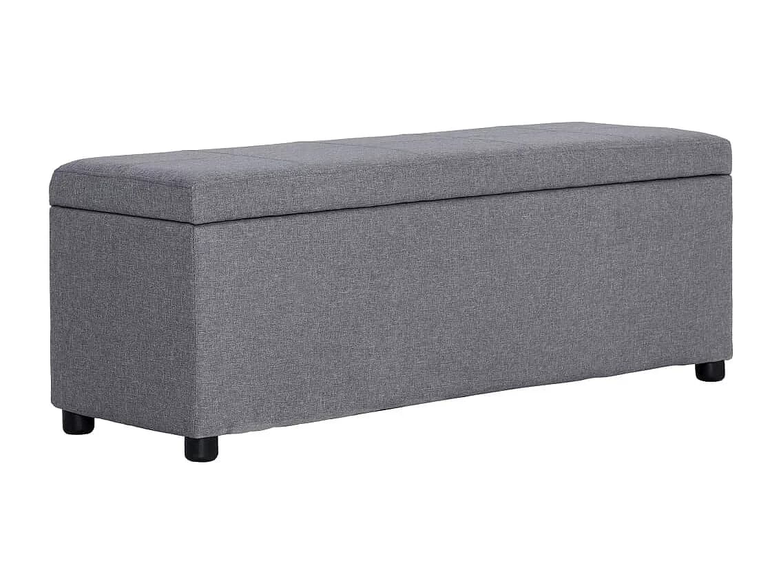 Banco c/ compartim. arrumação 116 cm poliéster cinzento-claro PT232629