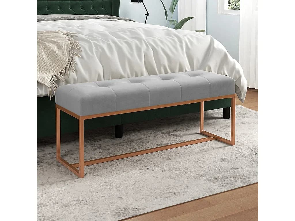 Banco 110x36x45 cm veludo cinzento PT944635