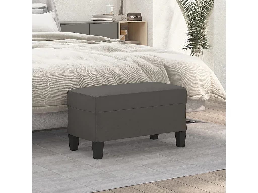 Banco 70x35x41 cm couro artificial cinza PT328191