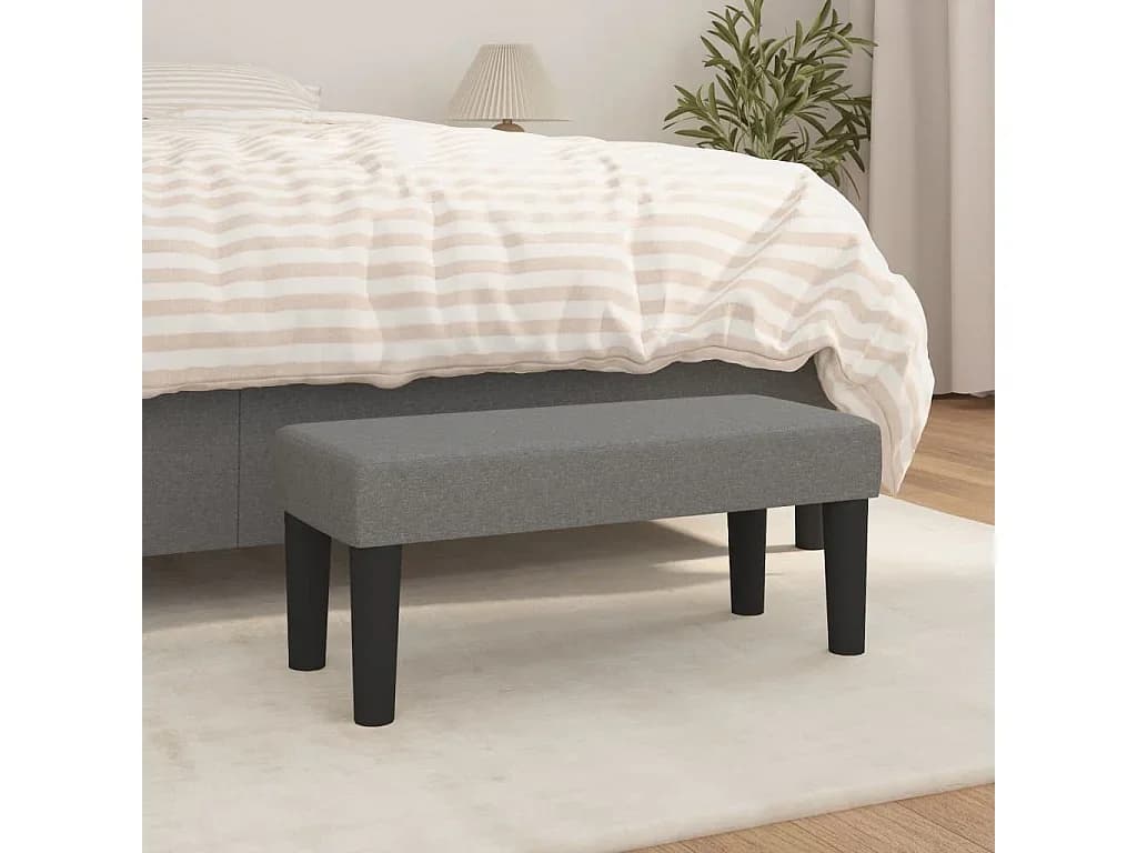 Banco 70x30x30 cm tecido cinzento-escuro PT738094