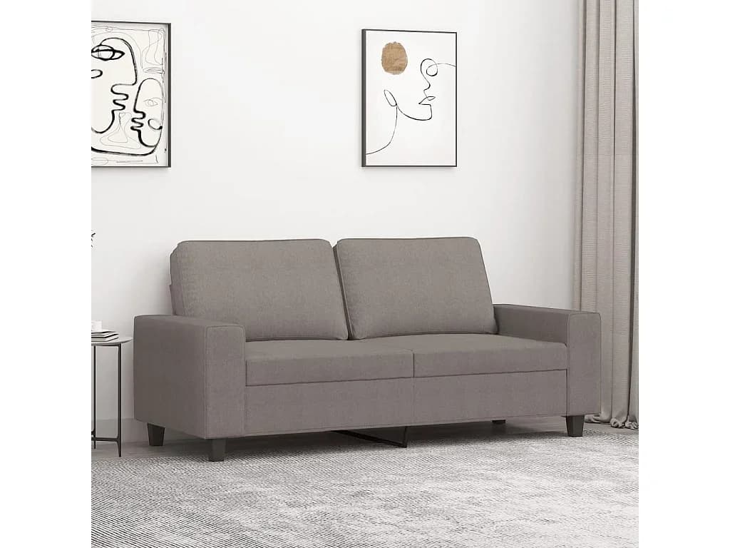Sofá de 2 lugares tecido 140 cm cinzento-acastanhado PT965339