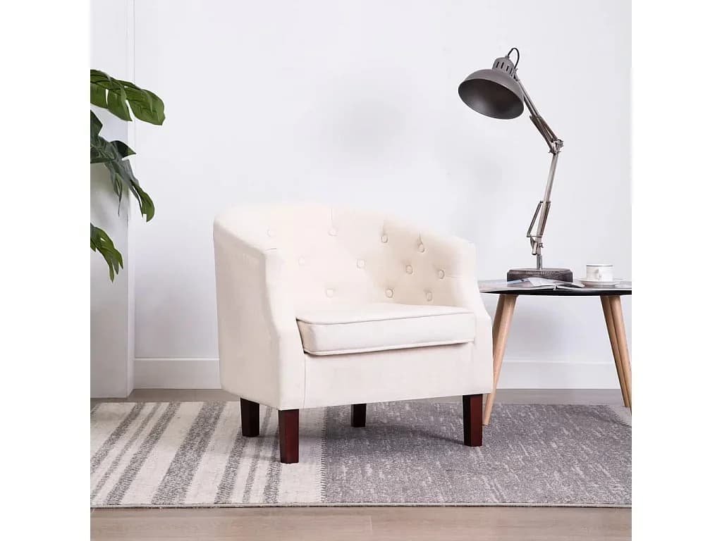 Poltrona em tecido bege PT101381