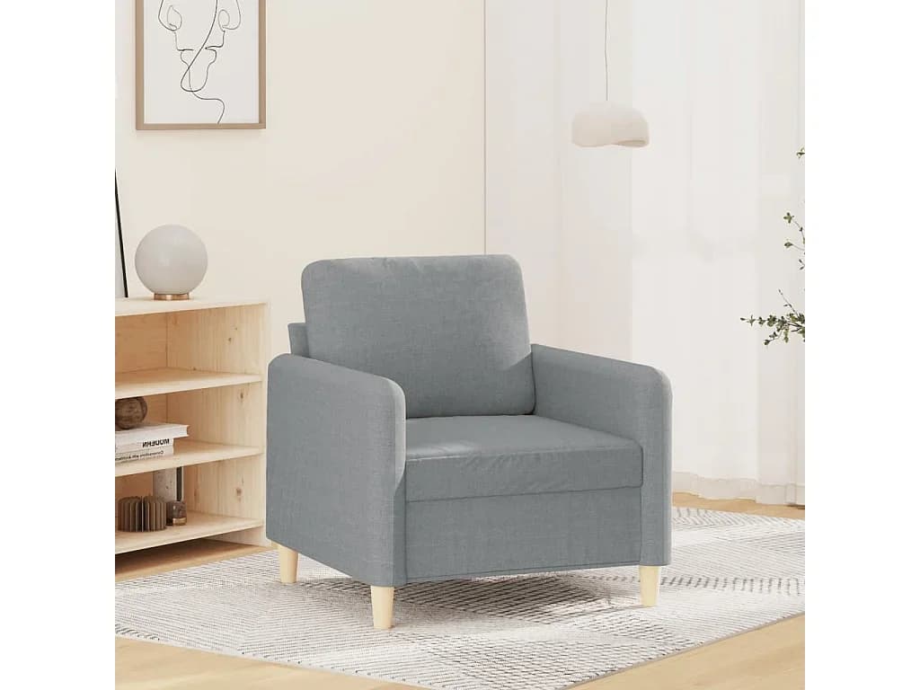 Poltrona tecido 60 cm cinzento-claro PT153401