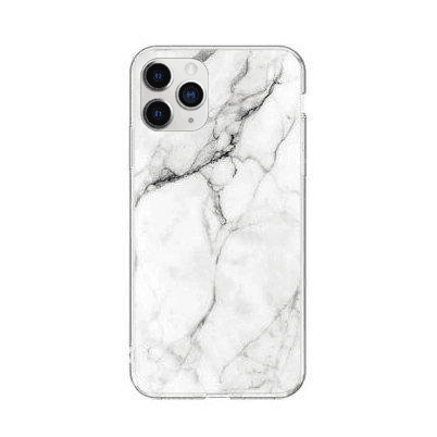 Capa Silicone Marble iPhone 13 Pro Max Branco