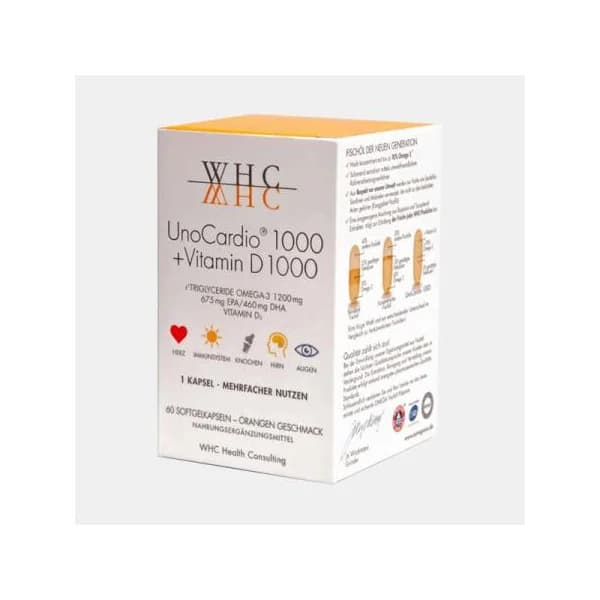 Glow Lab UnoCardio 1000 + Vitamina D1000 60 Cápsulas