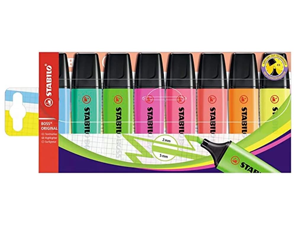 Marcador Fluorescente Stabilo Boss 70 Pack 8 Un