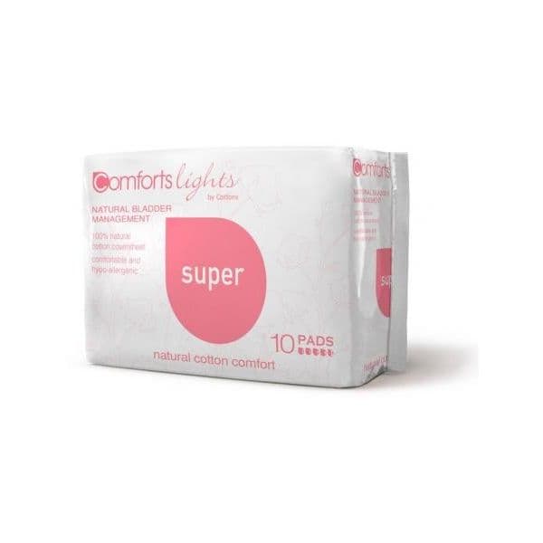 Cottons Comforts Lights Penso para Incontinência 100% Algodão Super 10 Unidades