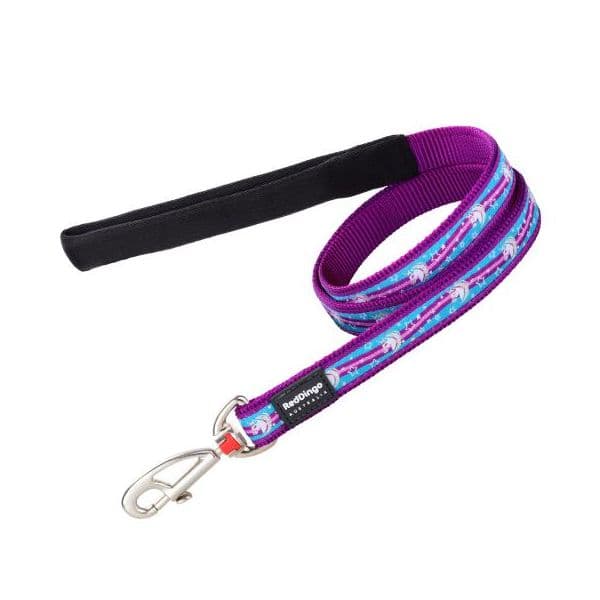Red Dingo Trela Padded Handle Design Unicórnios Lilás M