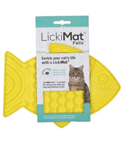 LickiMat Alimentador Antivoracidade Felix Amarelo para Gatos