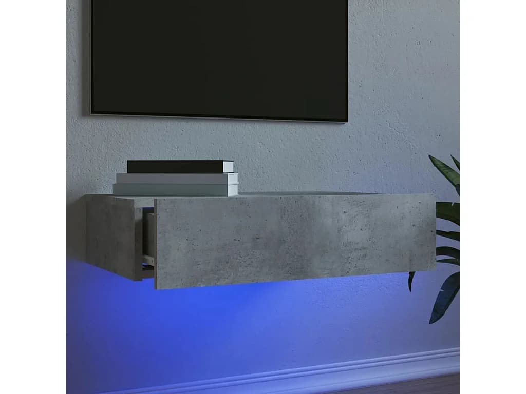 Móvel de TV com luzes LED 60x35x15,5 cm cinzento cimento PT560516