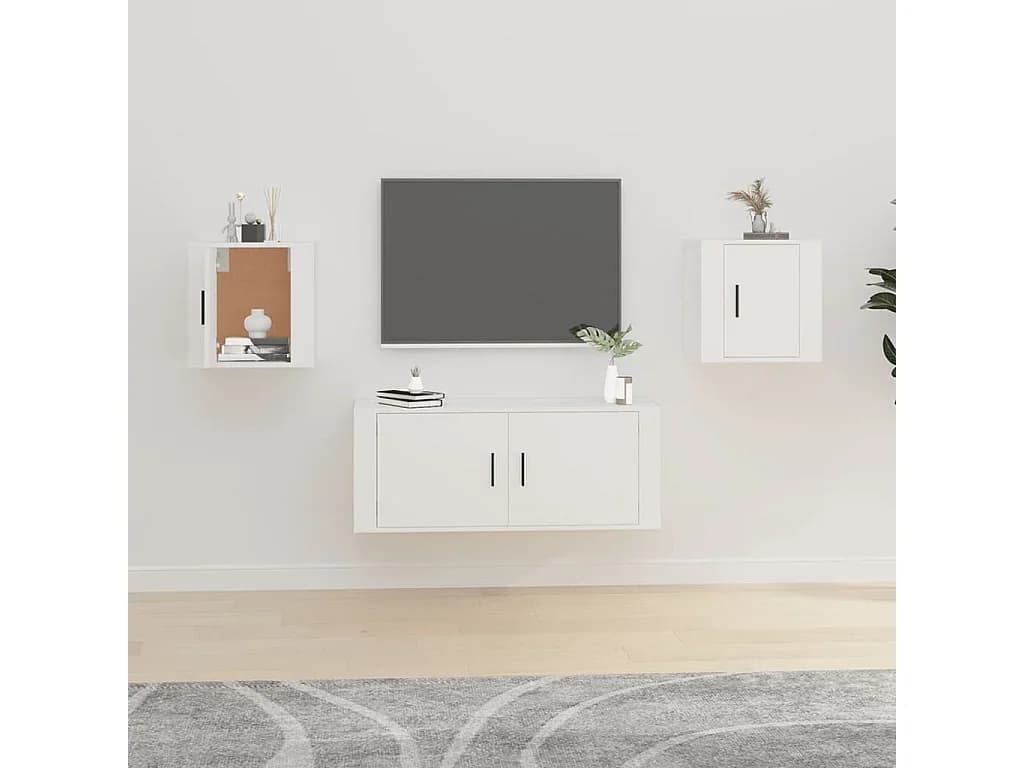 Móveis de TV para parede 2 pcs 40x34,5x40 cm branco PT868609