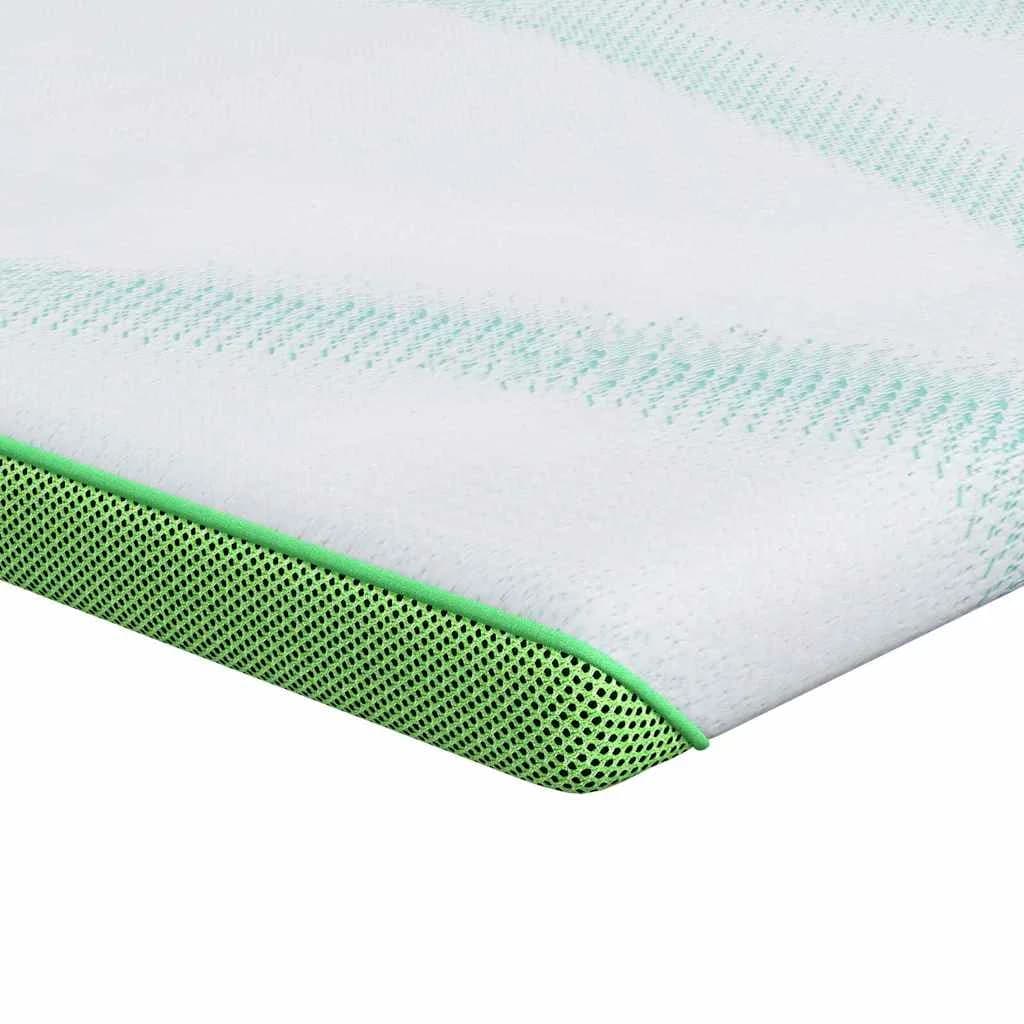 vidaXL Topper de Colchão Branco e Verde 140 x 200 cm Tecido Jacquard