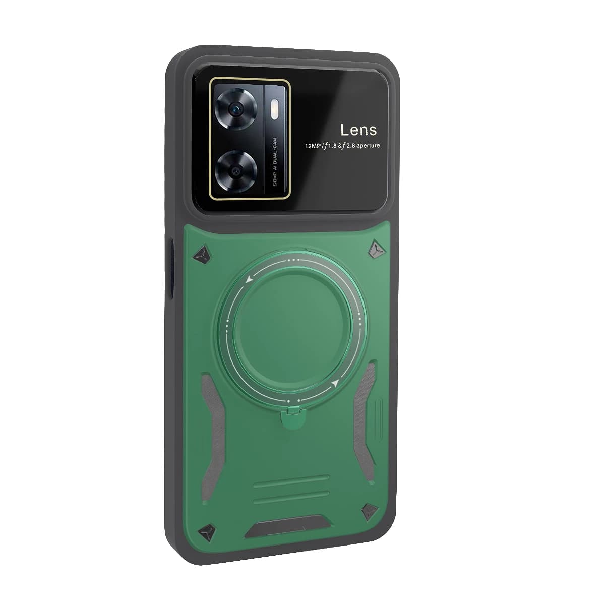 Capa Cover Lens com Anel Oppo A57/ A57S/ A77 Verde