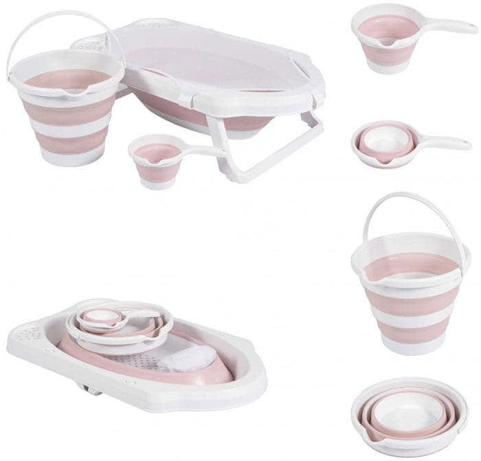 Conjunto banheira dobrável e acessórios Cangaroo Hawaii pink