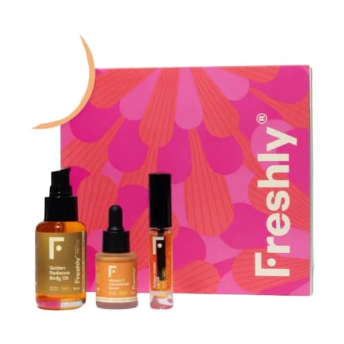 Freshly Golden Radiance Óleo Corporal 50ml + Vitamin C Sérum 15ml + Óleo Labial 5ml Coffret