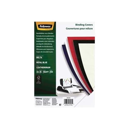 Fellowes 25 un. Bolsa Encadernação Imitação Couro 250g Preto - 5373802