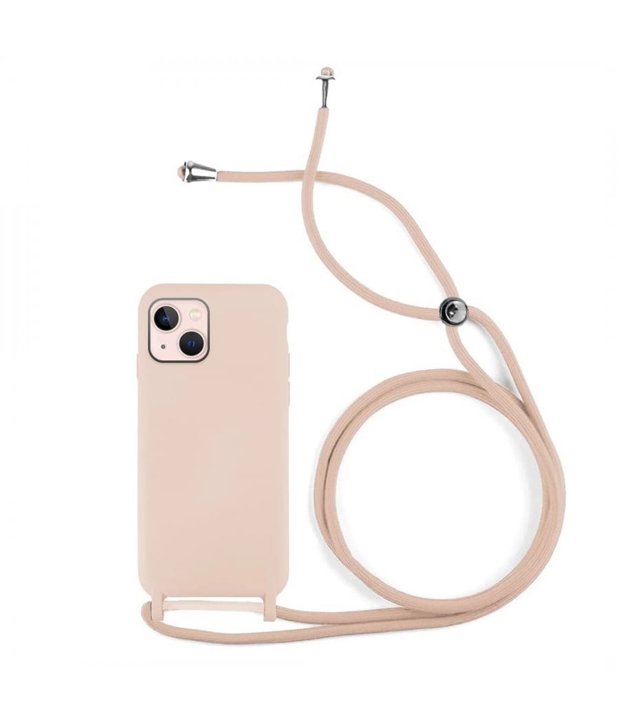 Capa Silicone Líquido iPhone 13 Mini Cordão Rosa - 50785070