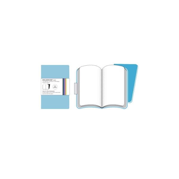 Moleskine Caderno XS Liso Azul Claro Pack 2 Un.