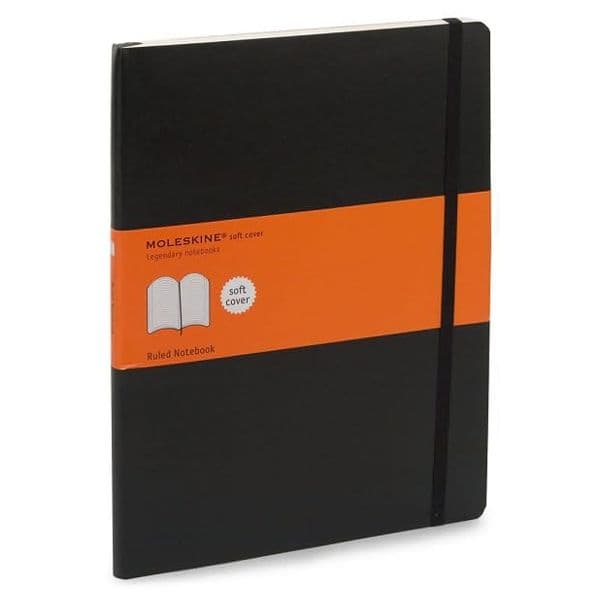 Moleskine Caderno XL Soft Pautado 19x25cm 192 Fls Preto