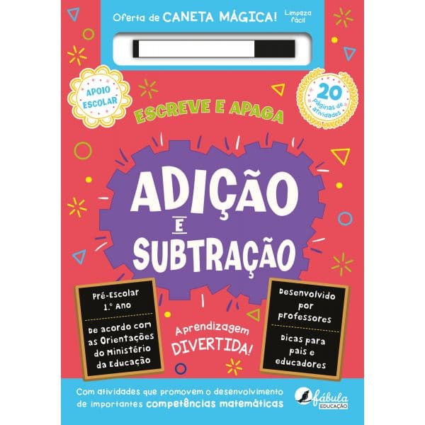 Escreve e Apaga: Adição e Subtração Pré-Escolar e 1.º Ano