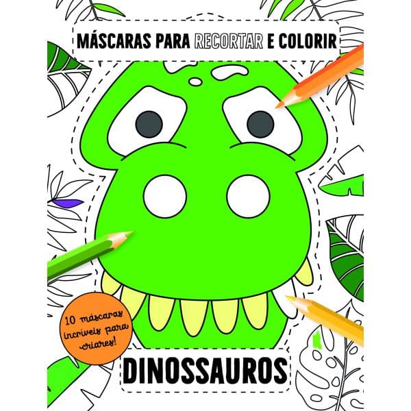 Máscaras para Recortar e Colorir: Dinossauros