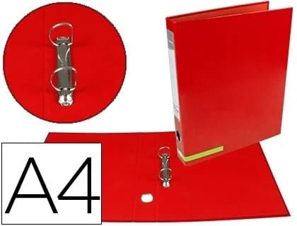 Liderpapel Pasta de Arquivo System Cartão Forrado A4 2 Aneis 25mm Mistos 40mm S/caixa Vermelha - OFF077598CE