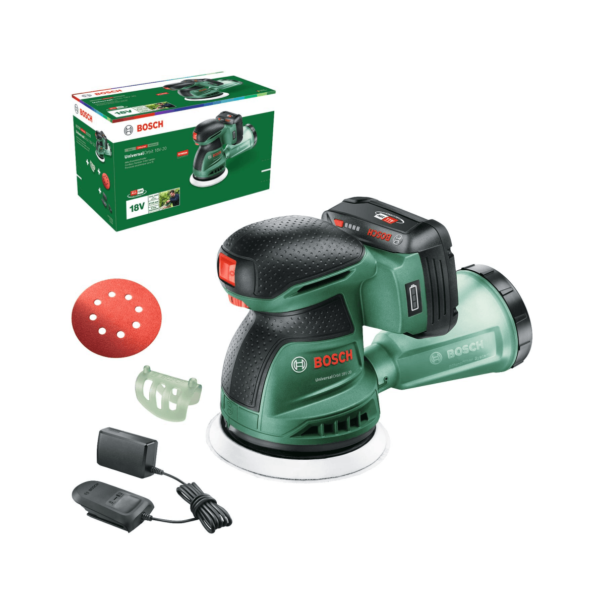 Bosch Lixadeira Excêntrica UniversalOrbit 18V-20 Sem Fios 125 mm com Bateria 2.0Ah