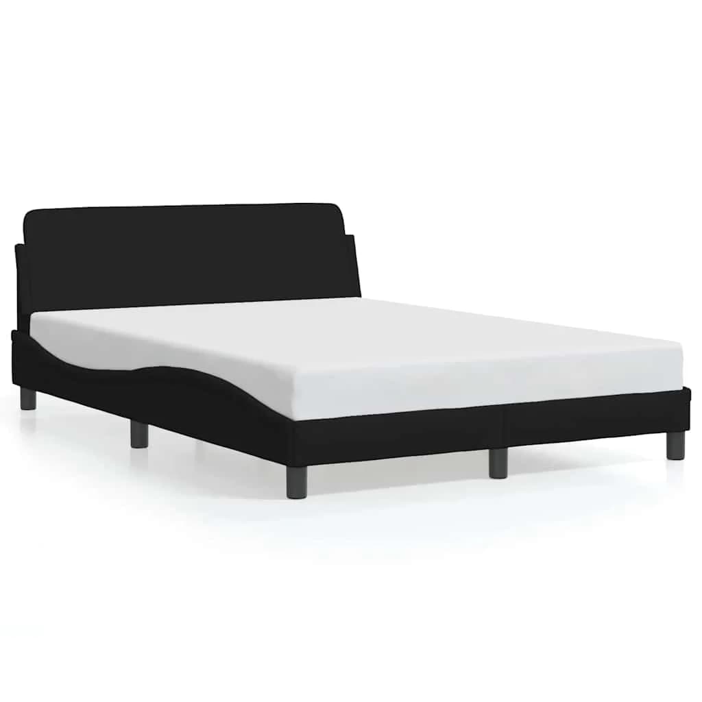 vidaXL Estrutura de Cama com Cabeceira 140x200 cm Tecido Preto - 746970246